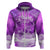 Personalised Pasifika Festival Hoodie Violet Tropical Turtle LT05 Zip Hoodie Violet - Polynesian Pride