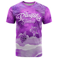 Personalised Pasifika Festival T Shirt Violet Tropical Turtle LT05 Violet - Polynesian Pride