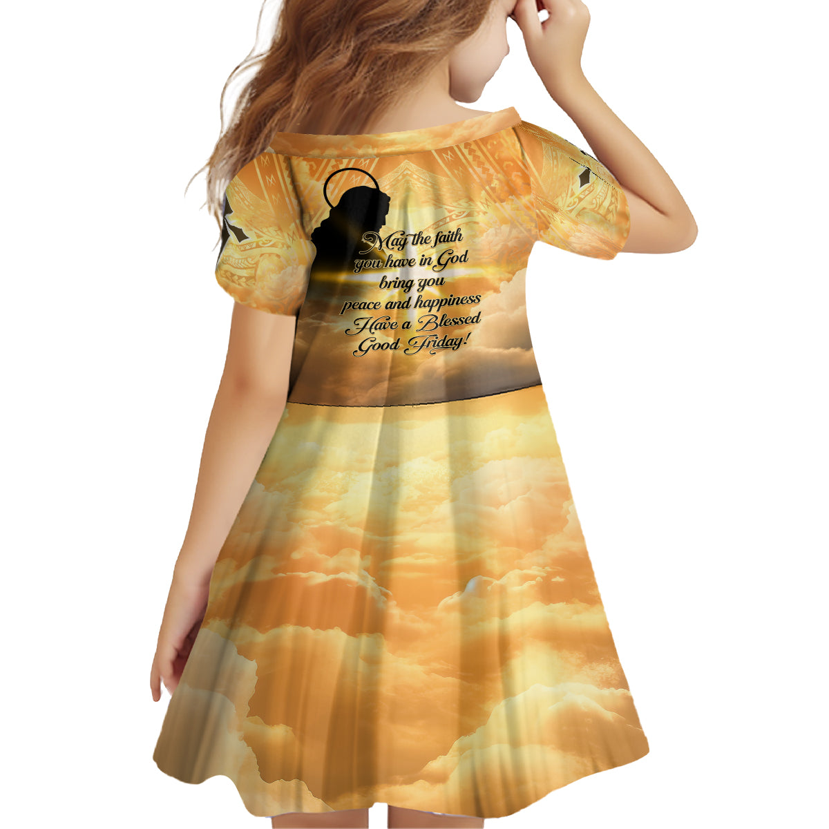 Happy Good Friday Family Matching Long Sleeve Bodycon Dress and Hawaiian Shirt God Will Bless You LT05 - Polynesian Pride