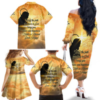 Happy Good Friday Family Matching Off Shoulder Long Sleeve Dress and Hawaiian Shirt God Will Bless You LT05 - Polynesian Pride