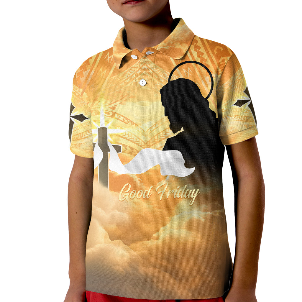 Happy Good Friday Kid Polo Shirt God Will Bless You LT05 Kid Gold - Polynesian Pride