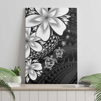 Polynesia Romantic Valentine Canvas Wall Art Sea Turtle Couple With Black Plumeria