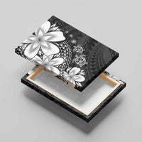 Polynesia Romantic Valentine Canvas Wall Art Sea Turtle Couple With Black Plumeria
