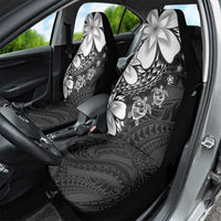 Polynesia Romantic Valentine Car Seat Cover Sea Turtle Couple With Black Plumeria