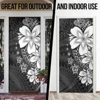 Polynesia Romantic Valentine Door Cover Sea Turtle Couple With Black Plumeria