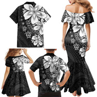 Polynesia Romantic Valentine Family Matching Mermaid Dress and Hawaiian Shirt Sea Turtle Couple With Black Plumeria LT05 - Polynesian Pride