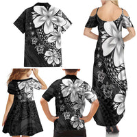 Polynesia Romantic Valentine Family Matching Summer Maxi Dress and Hawaiian Shirt Sea Turtle Couple With Black Plumeria LT05 - Polynesian Pride