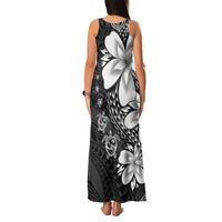 Polynesia Romantic Valentine Family Matching Tank Maxi Dress and Hawaiian Shirt Sea Turtle Couple With Black Plumeria LT05 - Polynesian Pride