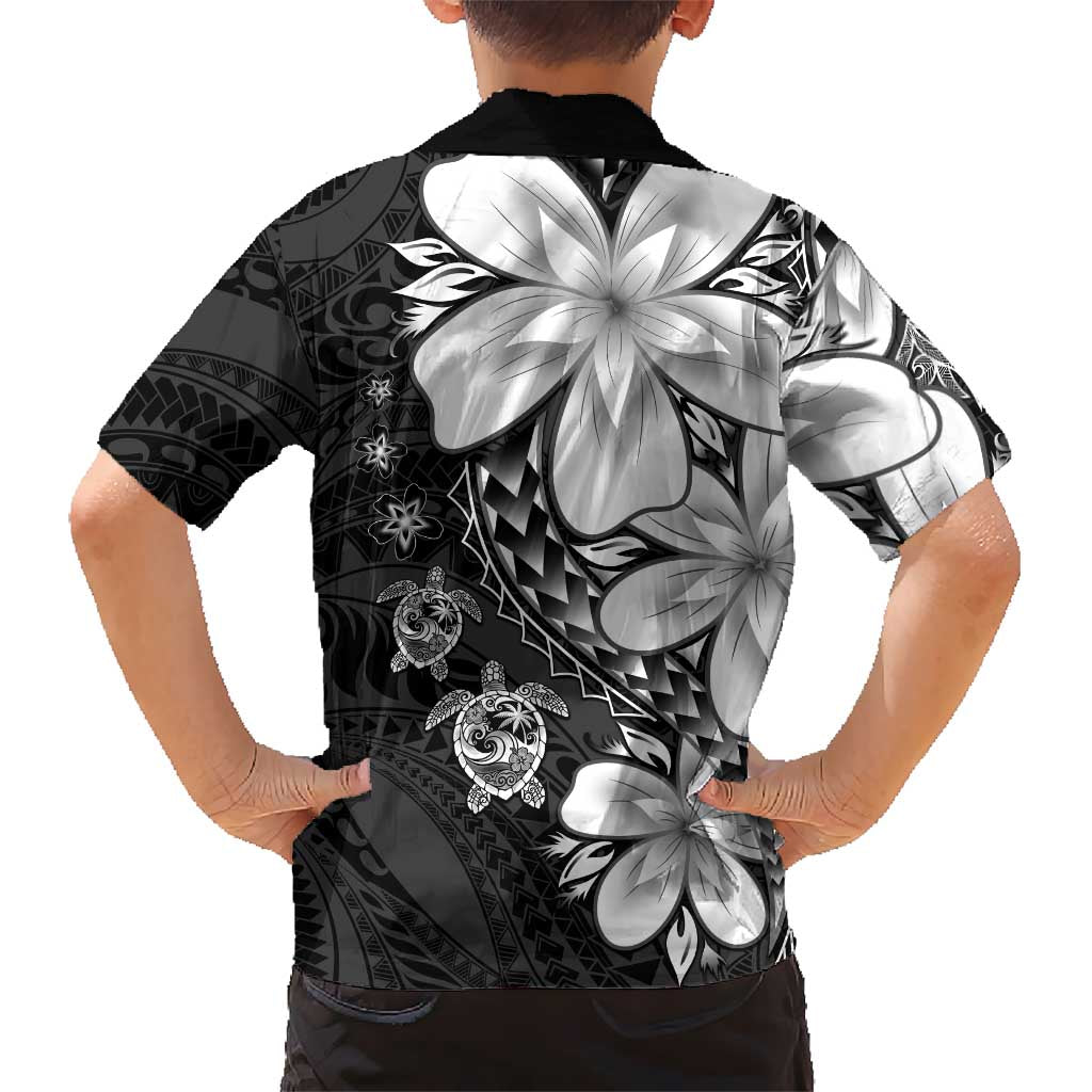 Polynesia Romantic Valentine Hawaiian Shirt Sea Turtle Couple With Black Plumeria