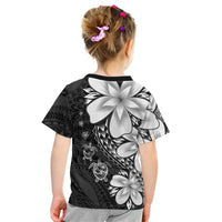 Polynesia Romantic Valentine Kid T Shirt Sea Turtle Couple With Black Plumeria