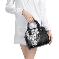 Polynesia Romantic Valentine Shoulder Handbag Sea Turtle Couple With Black Plumeria