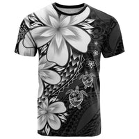 Polynesia Romantic Valentine T Shirt Sea Turtle Couple With Black Plumeria