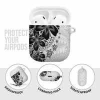 Polynesia Romantic Valentine AirPods Case Sea Turtle Couple With White Plumeria