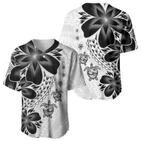 Polynesia Romantic Valentine Baseball Jersey Sea Turtle Couple With White Plumeria