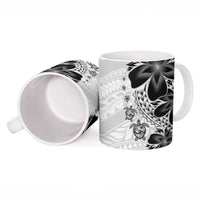 Polynesia Romantic Valentine Ceramic Mug Sea Turtle Couple With White Plumeria