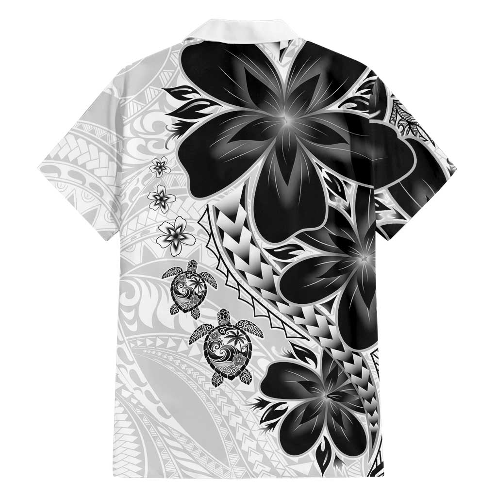 Polynesia Romantic Valentine Family Matching Off Shoulder Short Dress and Hawaiian Shirt Sea Turtle Couple With White Plumeria LT05 - Polynesian Pride