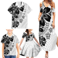Polynesia Romantic Valentine Family Matching Summer Maxi Dress and Hawaiian Shirt Sea Turtle Couple With White Plumeria LT05 - Polynesian Pride