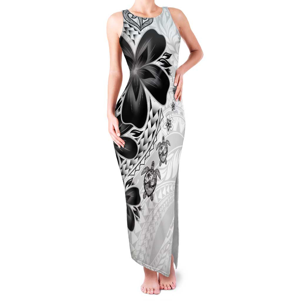 Polynesia Romantic Valentine Family Matching Tank Maxi Dress and Hawaiian Shirt Sea Turtle Couple With White Plumeria LT05 Mom's Dress White - Polynesian Pride