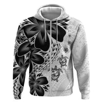 Polynesia Romantic Valentine Hoodie Sea Turtle Couple With White Plumeria