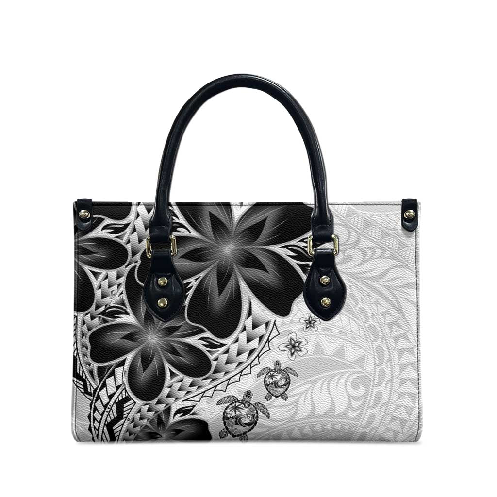 Polynesia Romantic Valentine Leather Bag Sea Turtle Couple With White Plumeria