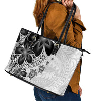 Polynesia Romantic Valentine Leather Tote Bag Sea Turtle Couple With White Plumeria