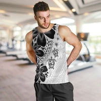 Polynesia Romantic Valentine Men Tank Top Sea Turtle Couple With White Plumeria