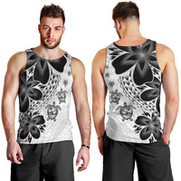 Polynesia Romantic Valentine Men Tank Top Sea Turtle Couple With White Plumeria