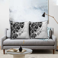 Polynesia Romantic Valentine Pillow Cover Sea Turtle Couple With White Plumeria