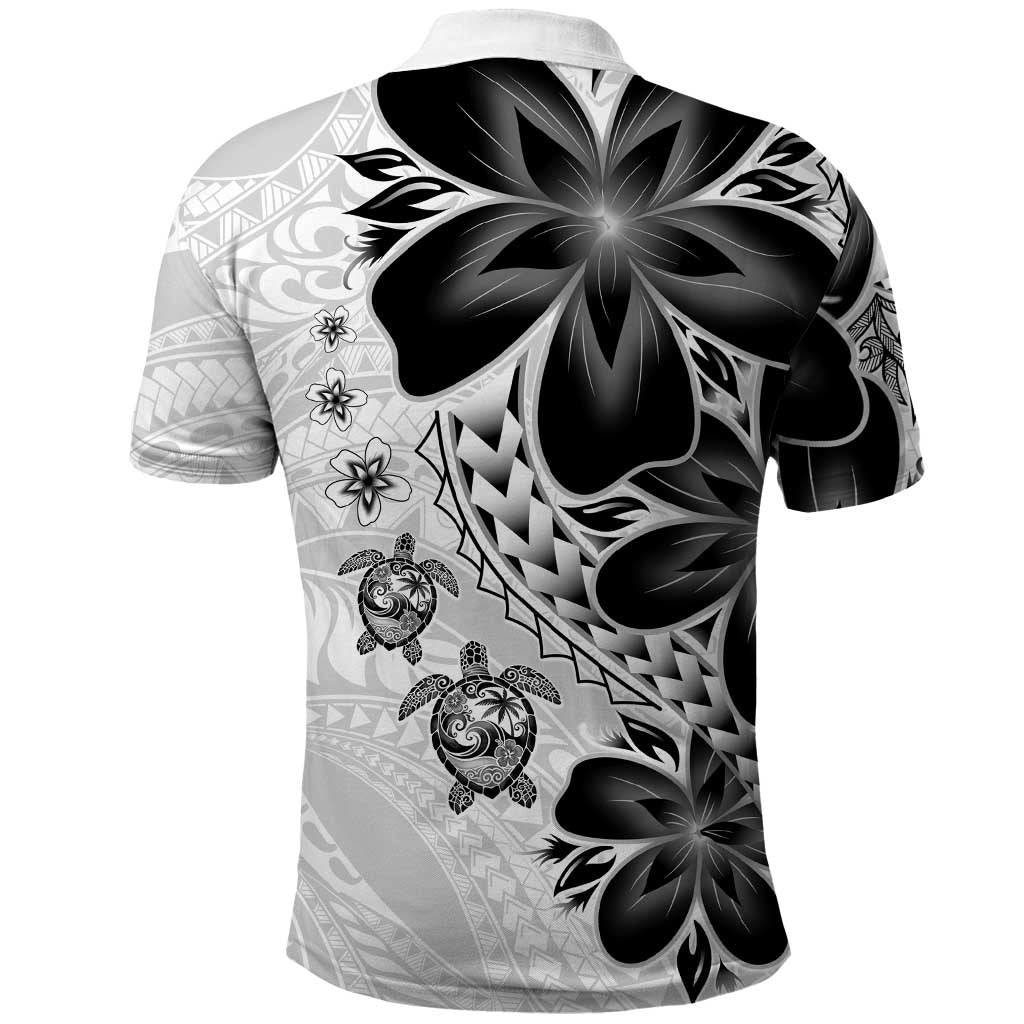 Polynesia Romantic Valentine Polo Shirt Sea Turtle Couple With White Plumeria