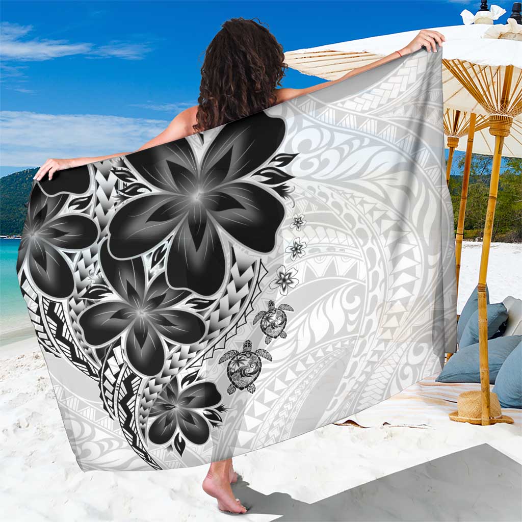 Polynesia Romantic Valentine Sarong Sea Turtle Couple With White Plumeria