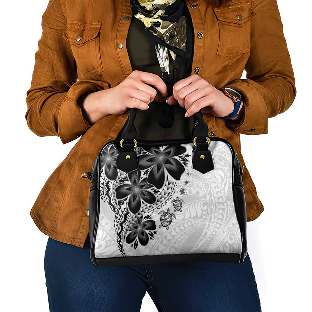 Polynesia Romantic Valentine Shoulder Handbag Sea Turtle Couple With White Plumeria