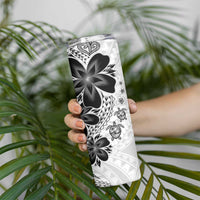 Polynesia Romantic Valentine Skinny Tumbler Sea Turtle Couple With White Plumeria