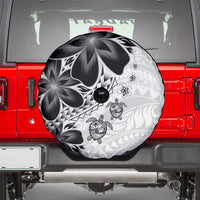 Polynesia Romantic Valentine Spare Tire Cover Sea Turtle Couple With White Plumeria