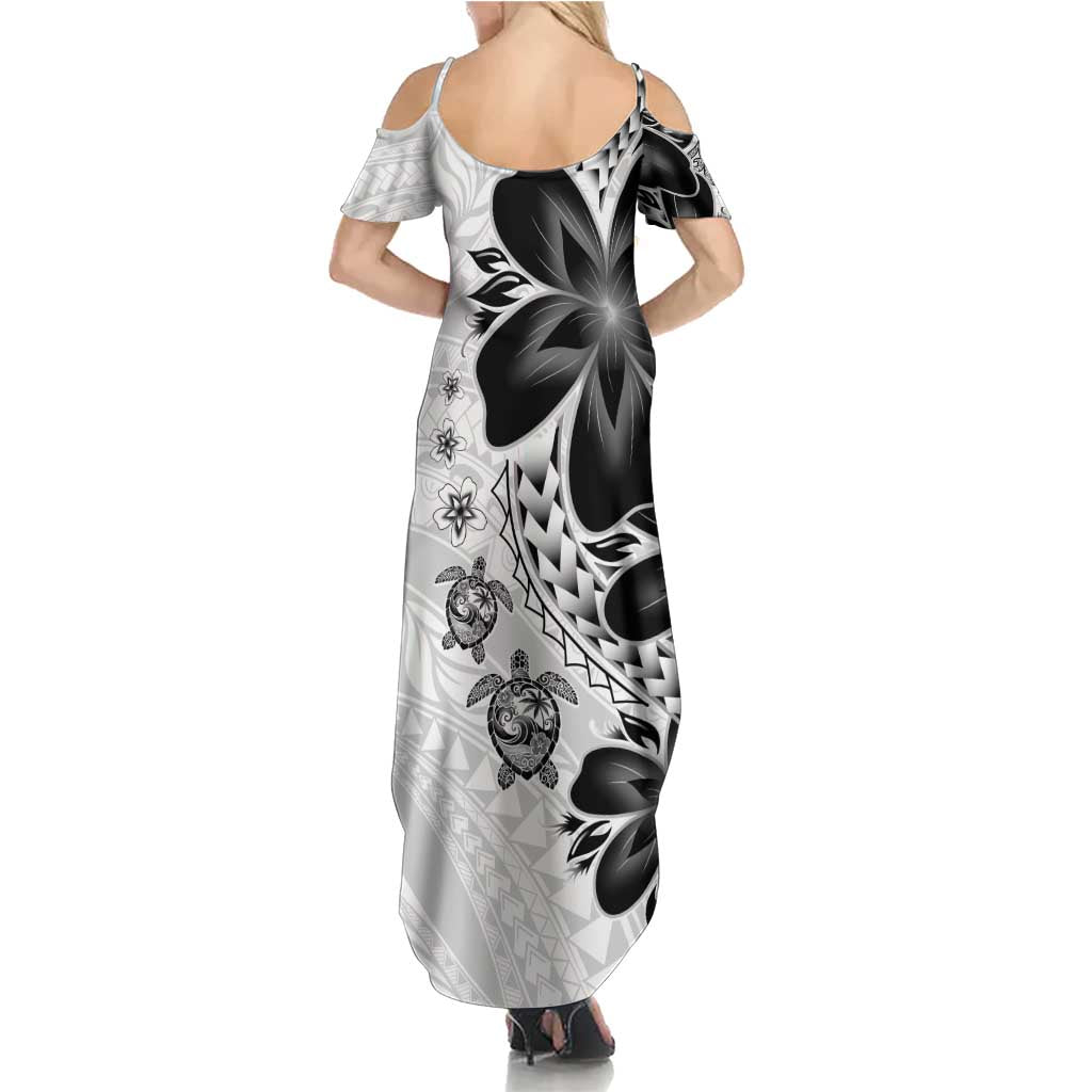 Polynesia Romantic Valentine Summer Maxi Dress Sea Turtle Couple With White Plumeria