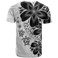 Polynesia Romantic Valentine T Shirt Sea Turtle Couple With White Plumeria