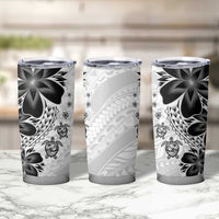 Polynesia Romantic Valentine Tumbler Cup Sea Turtle Couple With White Plumeria