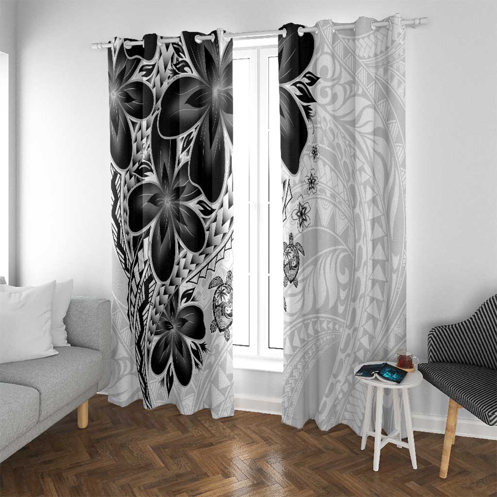 Polynesia Romantic Valentine Window Curtain Sea Turtle Couple With White Plumeria
