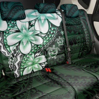 Polynesia Romantic Valentine Back Car Seat Cover Sea Turtle Couple With Aqua Gradient Plumeria