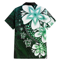 Polynesia Romantic Valentine Family Matching Off Shoulder Maxi Dress and Hawaiian Shirt Sea Turtle Couple With Aqua Gradient Plumeria LT05 - Polynesian Pride