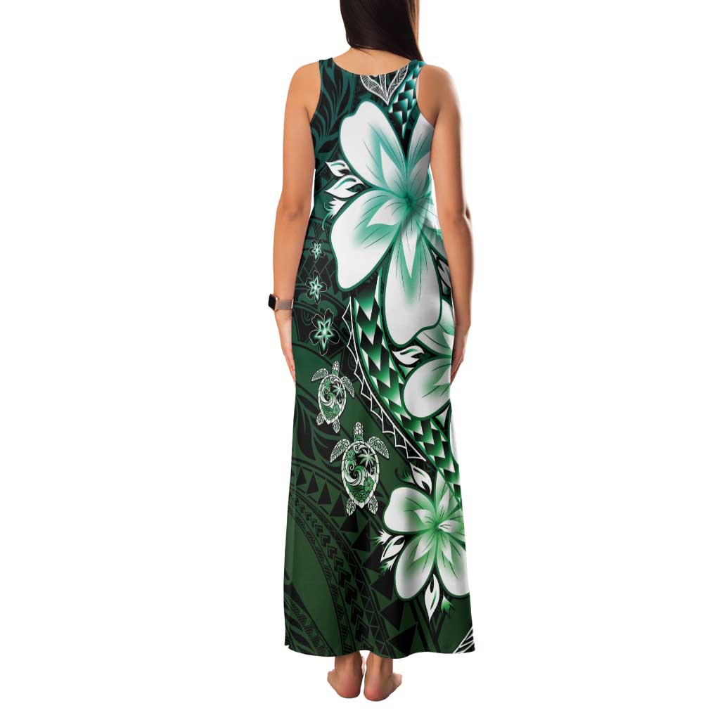 Polynesia Romantic Valentine Family Matching Tank Maxi Dress and Hawaiian Shirt Sea Turtle Couple With Aqua Gradient Plumeria LT05 - Polynesian Pride