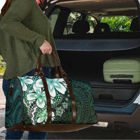 Polynesia Romantic Valentine Travel Bag Sea Turtle Couple With Aqua Gradient Plumeria