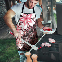 Polynesia Romantic Valentine Apron Sea Turtle Couple With Red Gradient Plumeria