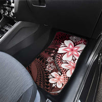 Polynesia Romantic Valentine Car Mats Sea Turtle Couple With Red Gradient Plumeria