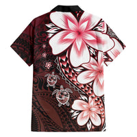 Polynesia Romantic Valentine Family Matching Off Shoulder Maxi Dress and Hawaiian Shirt Sea Turtle Couple With Red Gradient Plumeria LT05 - Polynesian Pride