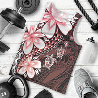 Polynesia Romantic Valentine Men Tank Top Sea Turtle Couple With Red Gradient Plumeria