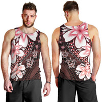 Polynesia Romantic Valentine Men Tank Top Sea Turtle Couple With Red Gradient Plumeria