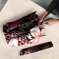 Polynesia Romantic Valentine Umbrella Sea Turtle Couple With Red Gradient Plumeria