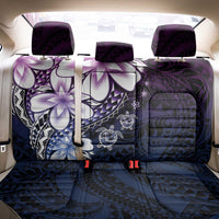 Polynesia Romantic Valentine Back Car Seat Cover Sea Turtle Couple With Purple Gradient Plumeria