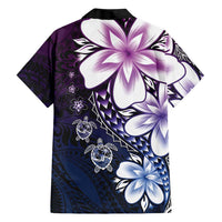 Polynesia Romantic Valentine Family Matching Tank Maxi Dress and Hawaiian Shirt Sea Turtle Couple With Purple Gradient Plumeria LT05 - Polynesian Pride