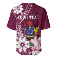 Personalised Cook Island Mangaia Gospel Day Baseball Jersey Floral Tribal Pattern